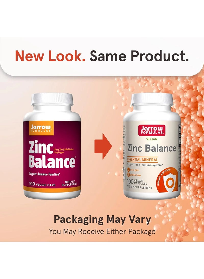 jarrow formulas Zinc Balance Support Immune Supplement - 100 Capsules  - Image 1