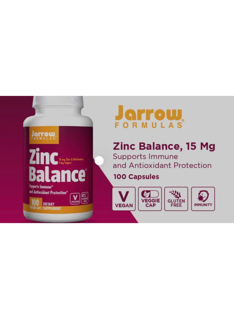 jarrow formulas Zinc Balance Support Immune Supplement - 100 Capsules  - Image 5