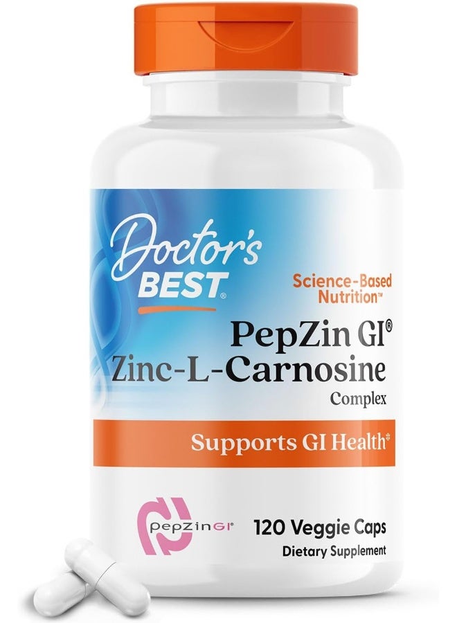 Doctor's BEST Pepzin Gi Zinc L Carnosine Complex 120 Veggie Caps Packaging May Vary - Image 1