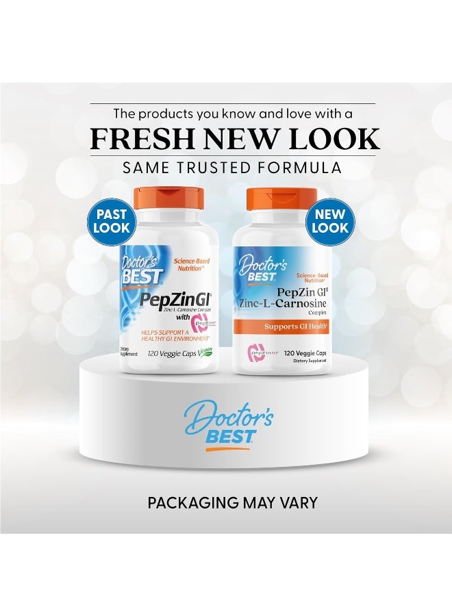 Doctor's BEST Pepzin Gi Zinc L Carnosine Complex 120 Veggie Caps Packaging May Vary - Image 3