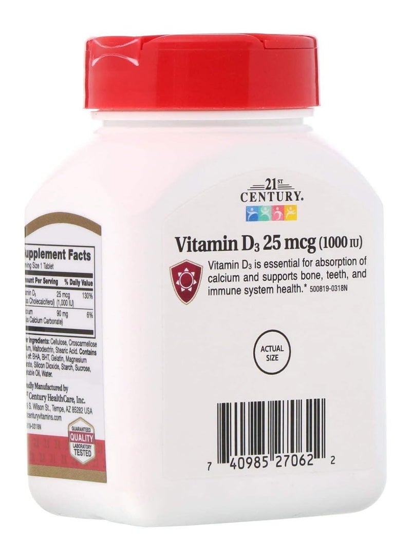 Vitamin D3 25 Mcg 1000 Iu 110 Tablets Packaging May Vary