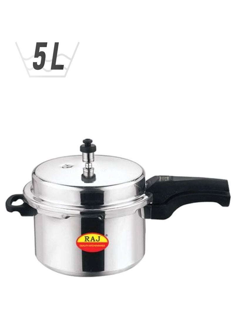 RAJ Aluminium Pressure Cooker Silver/Black  - Image 1