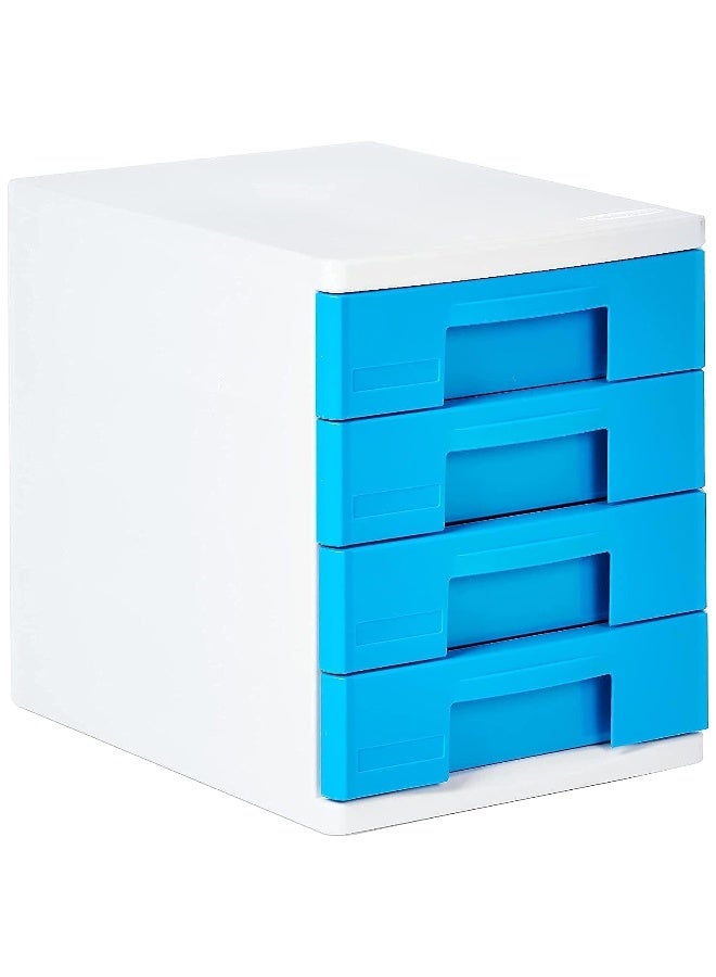 Cosmoplast - 4 Tiers File Cabinet A4 Drawers, Light Blue Light Blue - Image 1