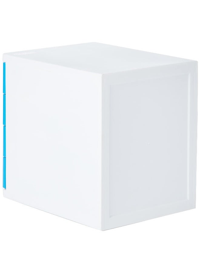 Cosmoplast - 4 Tiers File Cabinet A4 Drawers, Light Blue Light Blue - Image 1