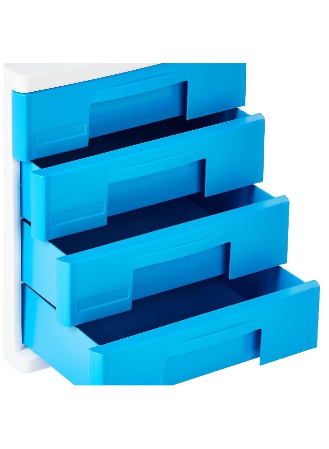 Cosmoplast - 4 Tiers File Cabinet A4 Drawers, Light Blue Light Blue - Image 1