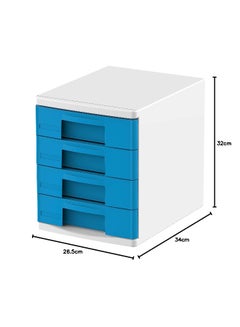 Cosmoplast 4 Tiers File Cabinet A4 Drawers, Light Blue Light Blue  - Image 5
