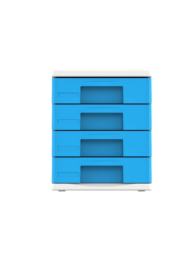 Cosmoplast - 4 Tiers File Cabinet A4 Drawers, Light Blue Light Blue - Image 1
