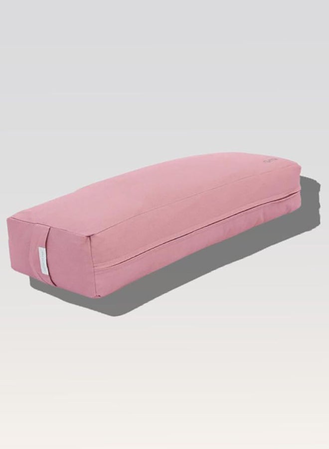 Rumi Earth Yoga Bolster Pillow - Rectangular - Dusty Rose 28 x 11.75 x 5 - Soft Meditation Pillow,Cotton Bolster, Removable Cover, Easy to Clean, Yoga Props