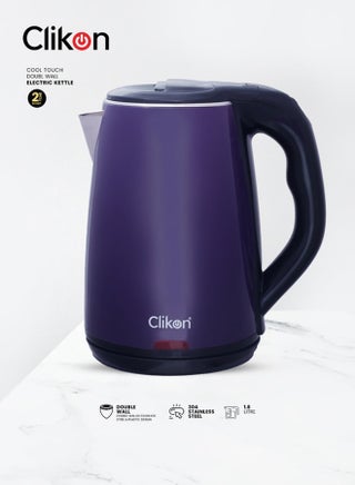 Clikon Double Wall SS Electric Cordless Kettle With Overheating