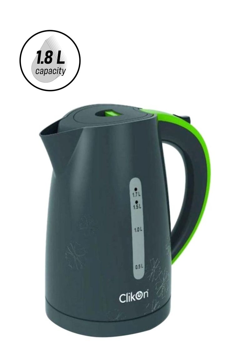 Clikon Electric Kettle 1.8 L 2200 W CK5120-N Black/Green/Light Blue - Image 1