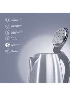 Clikon Stainless Steel Electric Cordless Kettle With 360° Swivel Base Power Cord Storage Auto Cut-off Function LED Indicator 2 Years Warranty 2.5 L 1800 W CK5131 Silver/Black  - Image 4