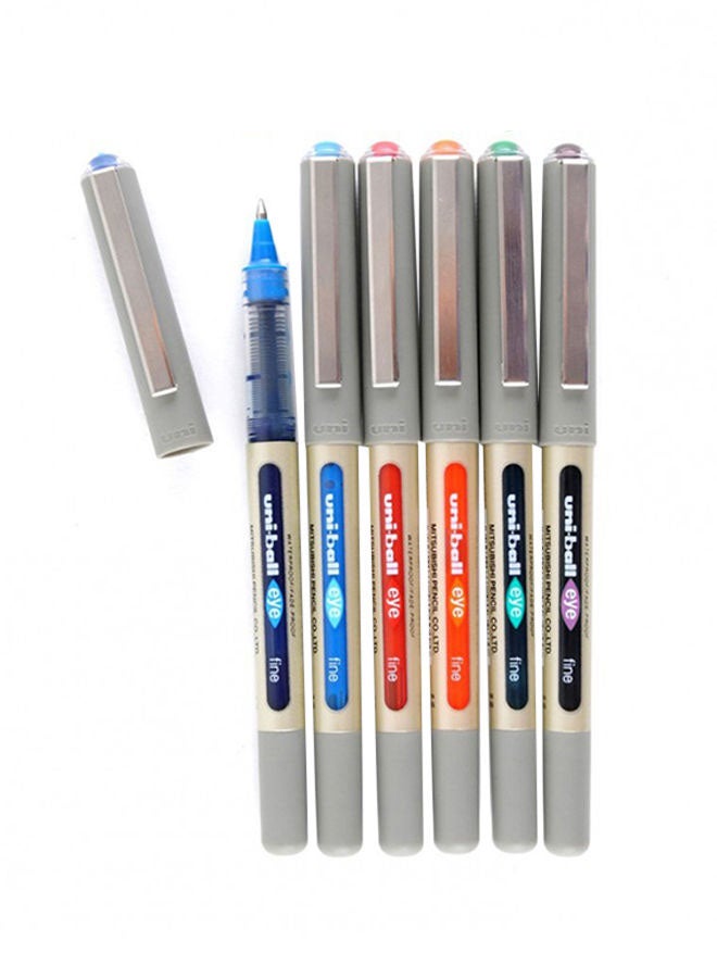 يوني بول أقلام حبر جل من 6 قطع متعدد الألوان - Image 2