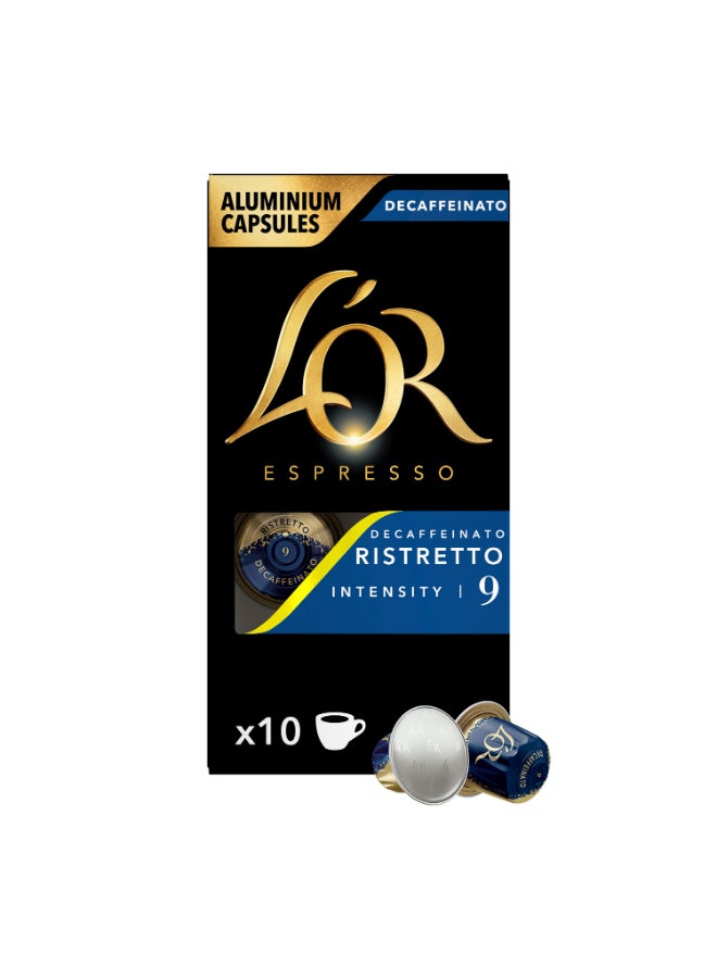 L'OR - Espresso Decaffeinato Intensity 9 Coffee Capsule Drinks Ristretto 10 Capsules Ristretto 52grams - Image 1