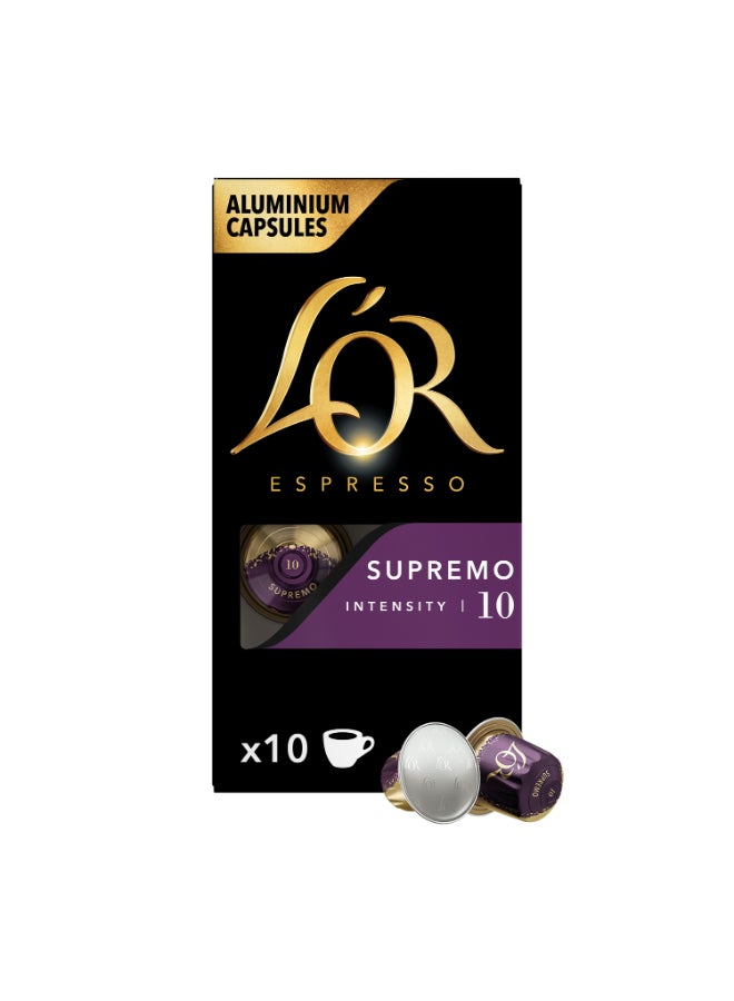 L'or Espresso Supremo Intensity 10 Coffee Capsule Drinks Pack of 10  - Image 1