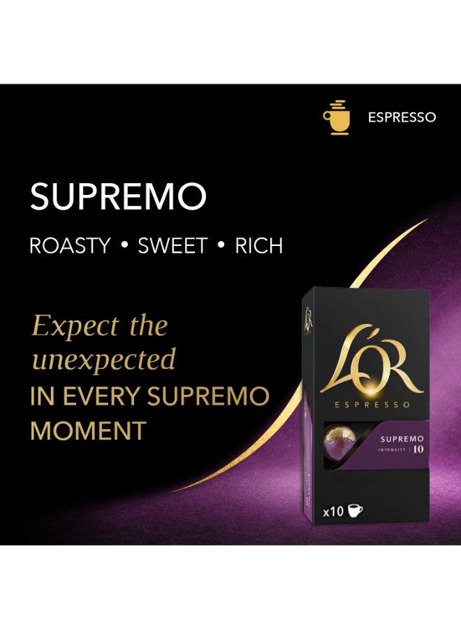 L'or Espresso Supremo Intensity 10 Coffee Capsule Drinks Pack of 10  - Image 2