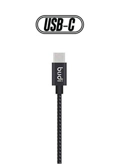 budi 2.0 USB-A To USB- C Charging Data Cable Black  - Image 1