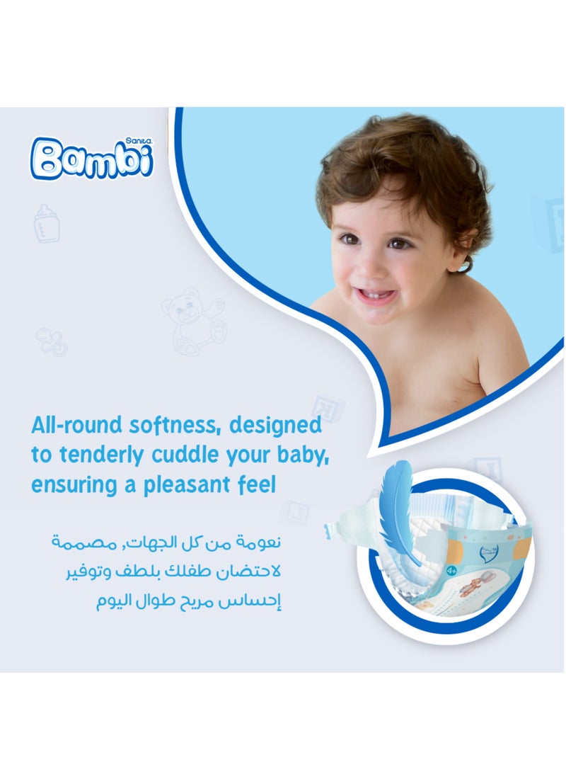 Sanita Bambi Baby Diapers Super Pack Size 4+ Large Plus 10-18 Kg - Image 5