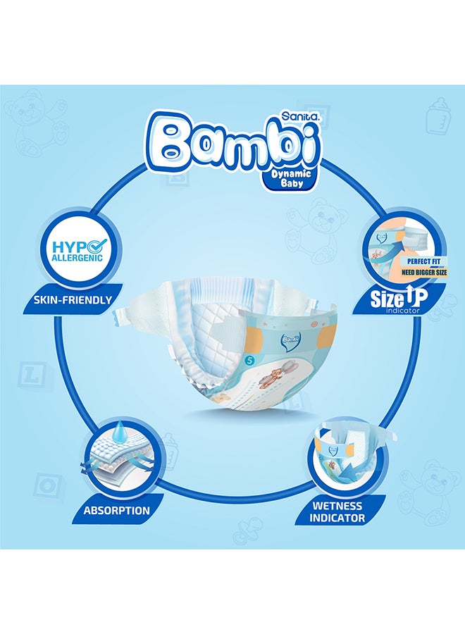 سانيتا بامبي مجموعة حفاضات الأطفال بمقاس 5 كبير جداً للأوزان 12-22 كجم - الصندوق السوبر مكون من 108 قطعة - Image 5