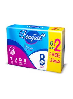 بوكيه ورق تواليت، 3 طبقات، عبوة من 8 لفات  - Image 1