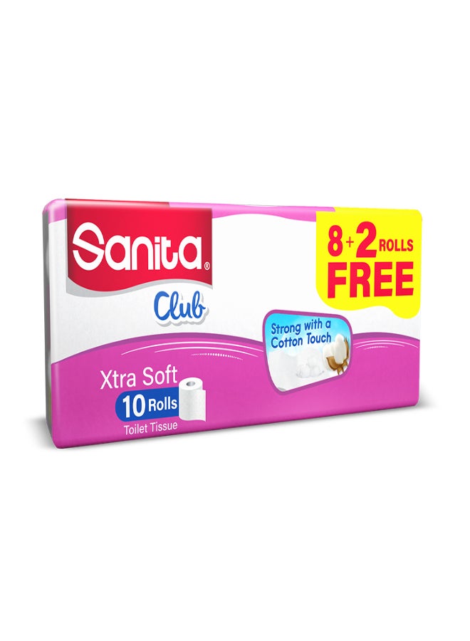 Sanita Toilet Paper Roll 200 Sheets  Pack of 10 White  - Image 1