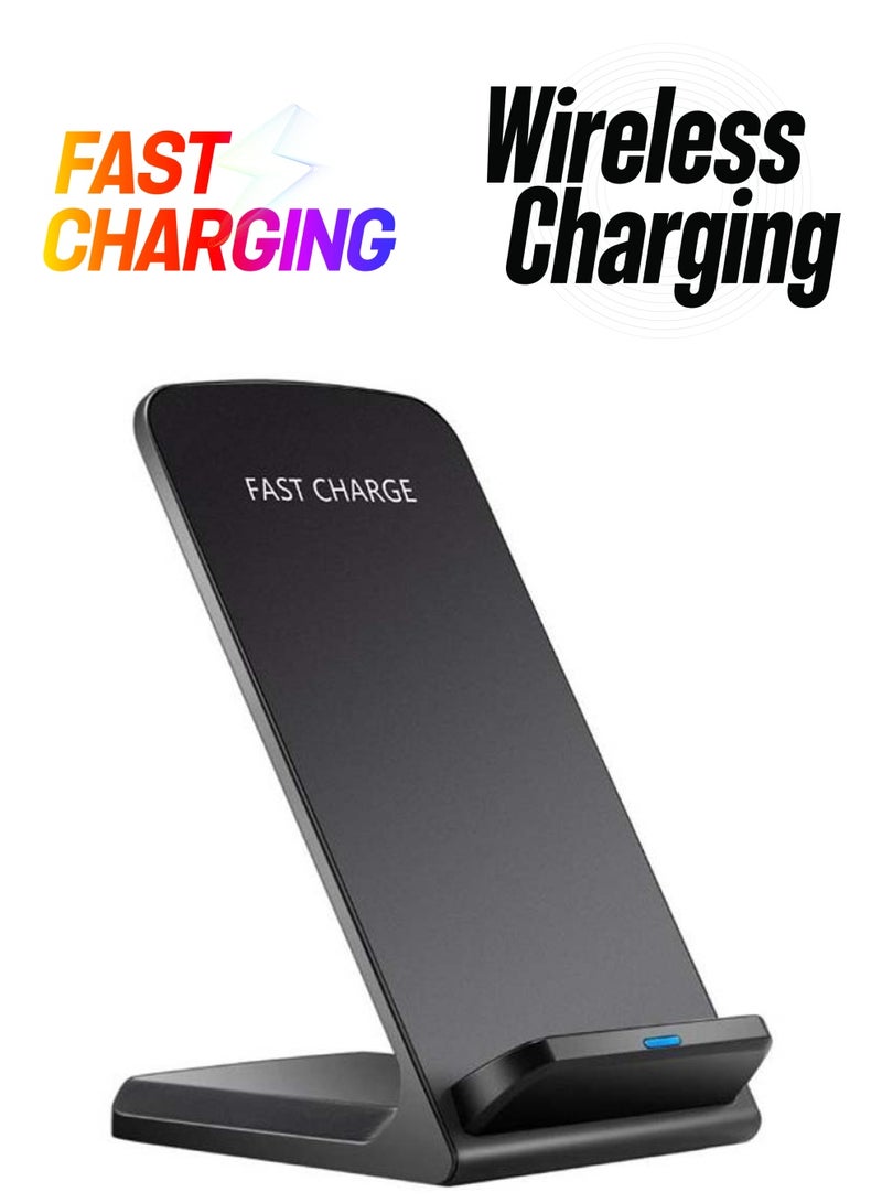 قاعدة شحن لاسلكي بتقنية كيو آي للشحن السريع أسود - Image 1