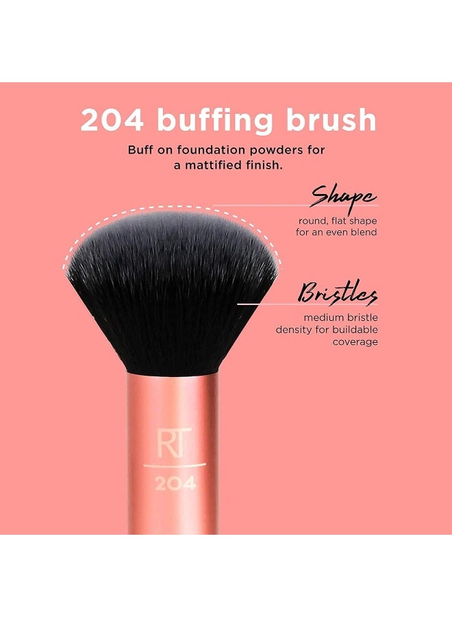 REAL TECHNIQUES - 4-Piece Cruelty Free Flawless Base Brush Set Rose Gold/Black - Image 1