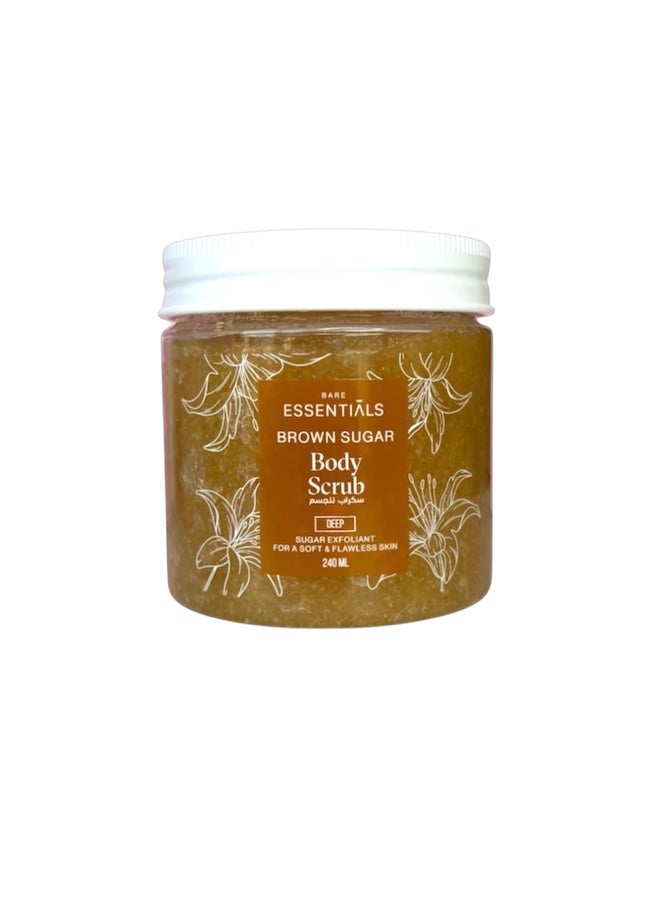 ESSENTIALS Brown Sugar Body Scrub and Polish 240ml - Image 1