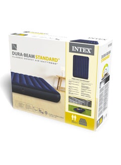 INTEX Dura-Beam Standard Fiber Technology Classic Downy Airbed Blue/Black 152x203x25cm  - Image 5