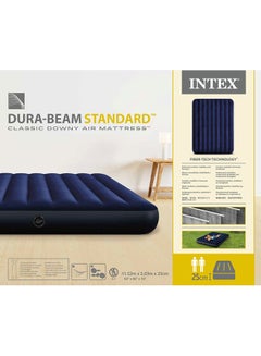 INTEX Dura-Beam Standard Fiber Technology Classic Downy Airbed Blue/Black 152x203x25cm  - Image 3
