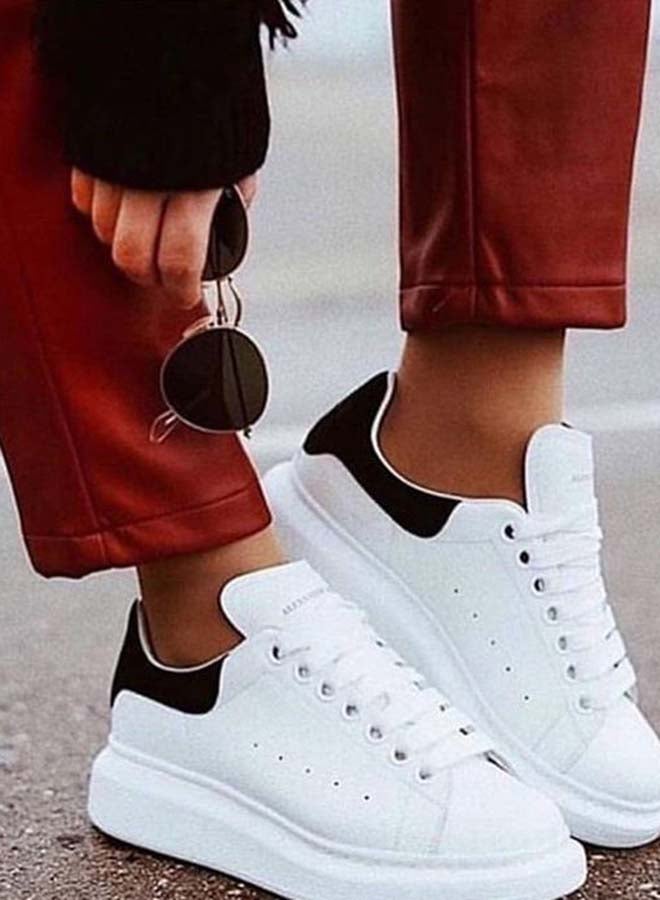 Comfortable Low Top Sneakers White - Image 4