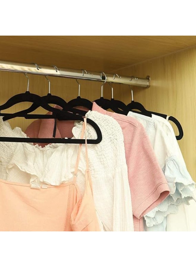 ZL 10-Piece Anti Slip Velvet Cloth Hanger Set Black 41.5cm - Image 3