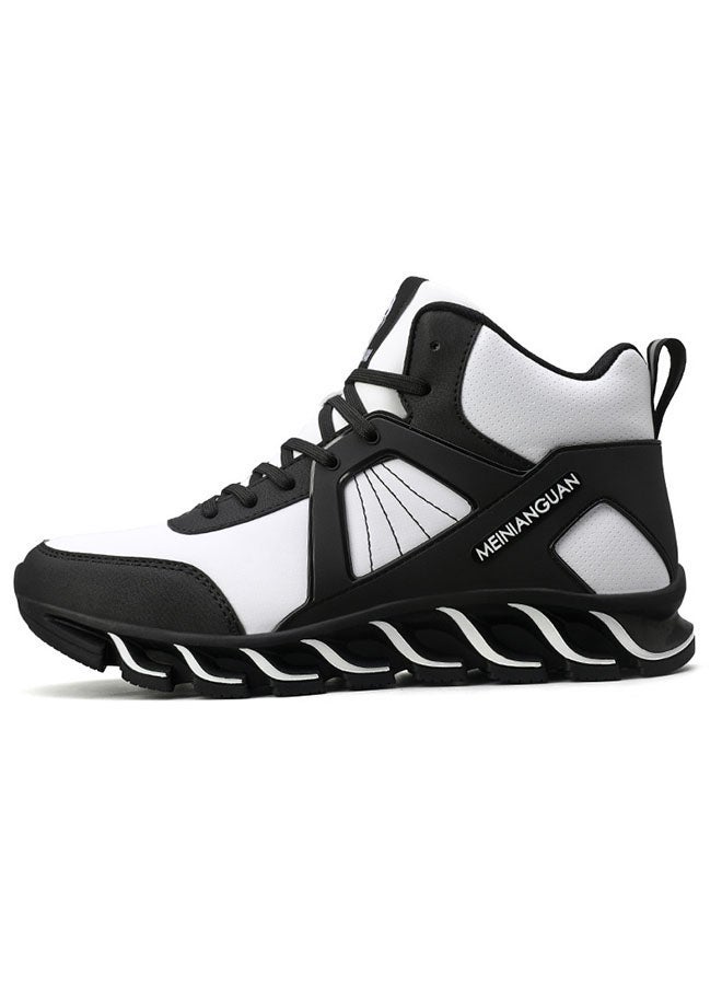 Trendy  High Top Sneakers White/Black - Image 4