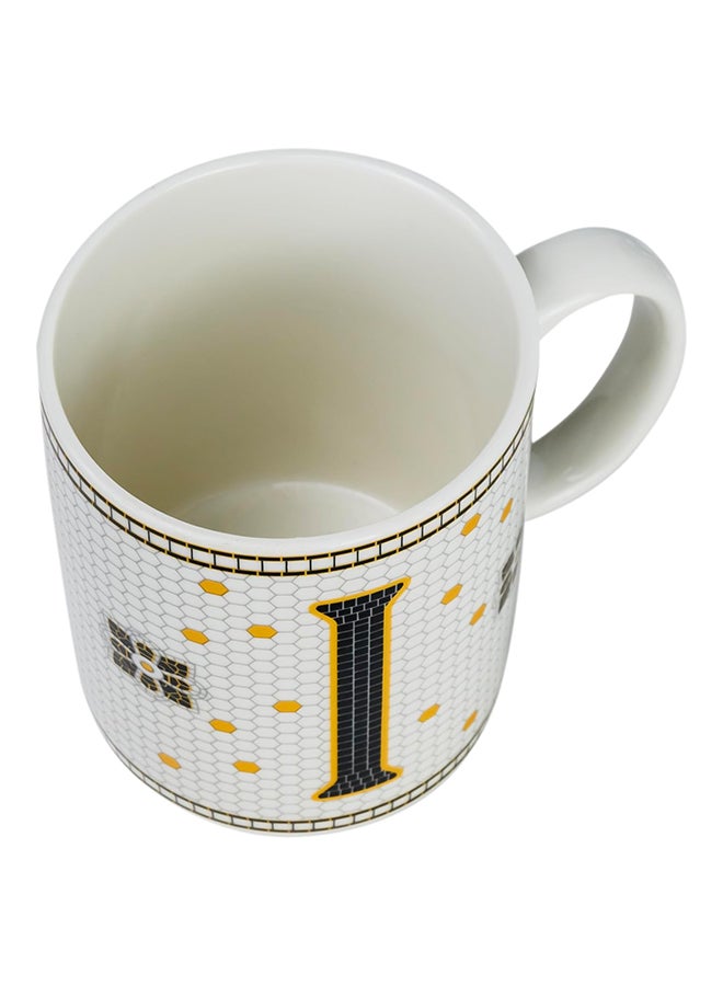 Shallow Letter Printed Porcelain Tea And Coffee Mug Multicolour  - Image 3
