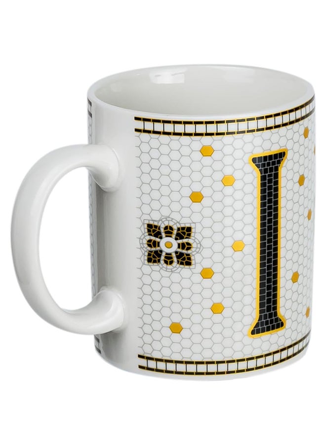 Shallow Letter Printed Porcelain Tea And Coffee Mug Multicolour  - Image 2