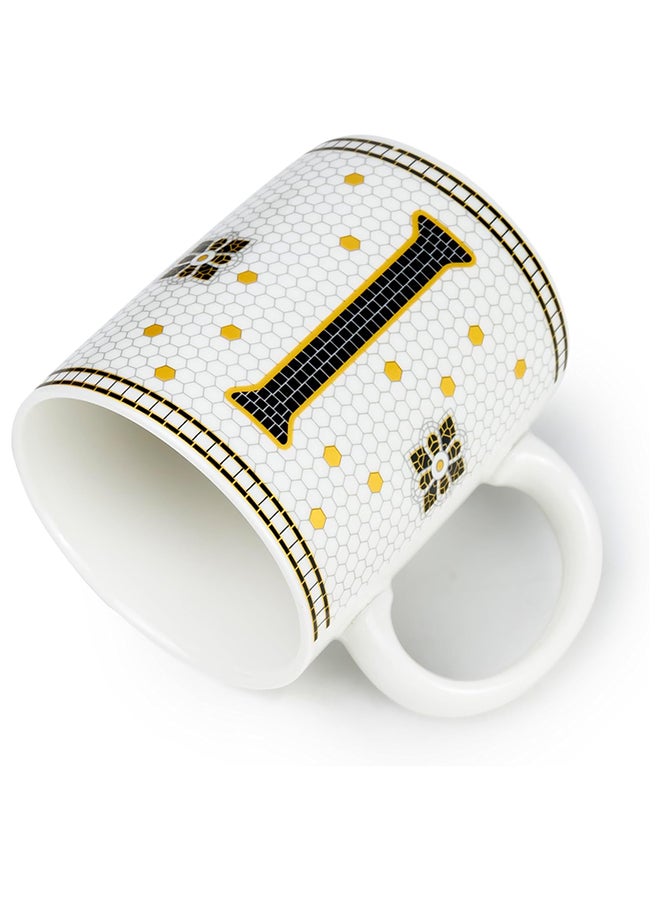 Shallow Letter Printed Porcelain Tea And Coffee Mug Multicolour  - Image 4