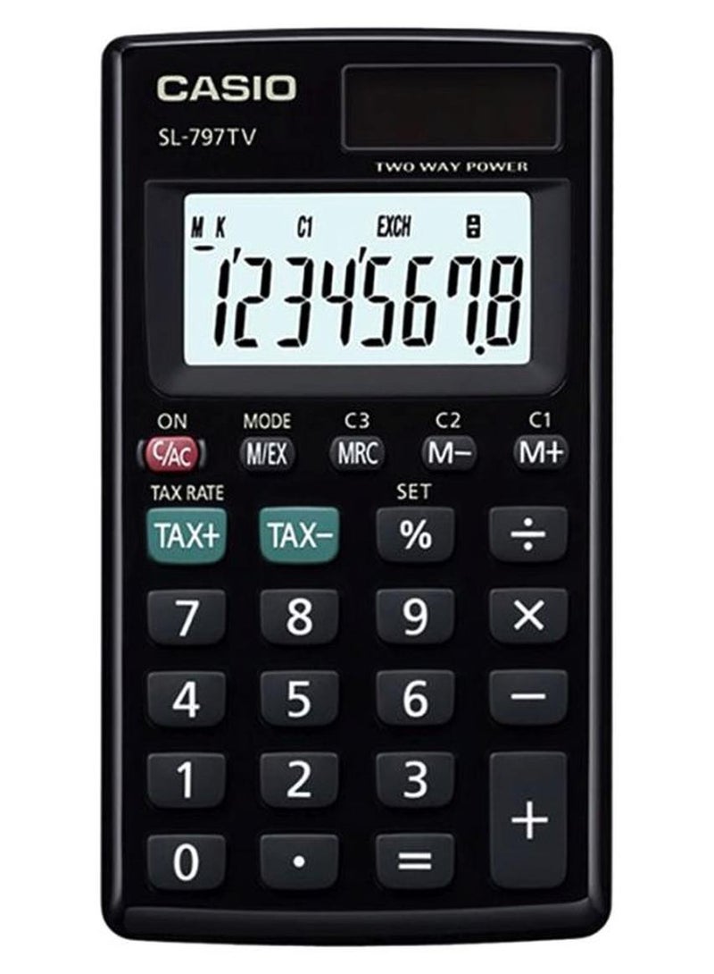 CASIO Portable Practical Calculator SL-797TV-BK-W-DH Black - Image 1
