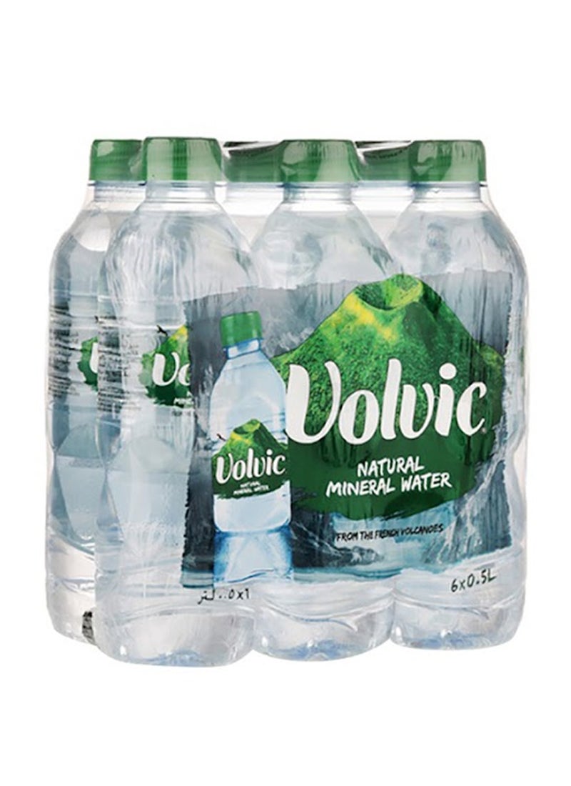 Volvic Natural Mineral Packaged Water 500ml Pack of 6 - Image 1