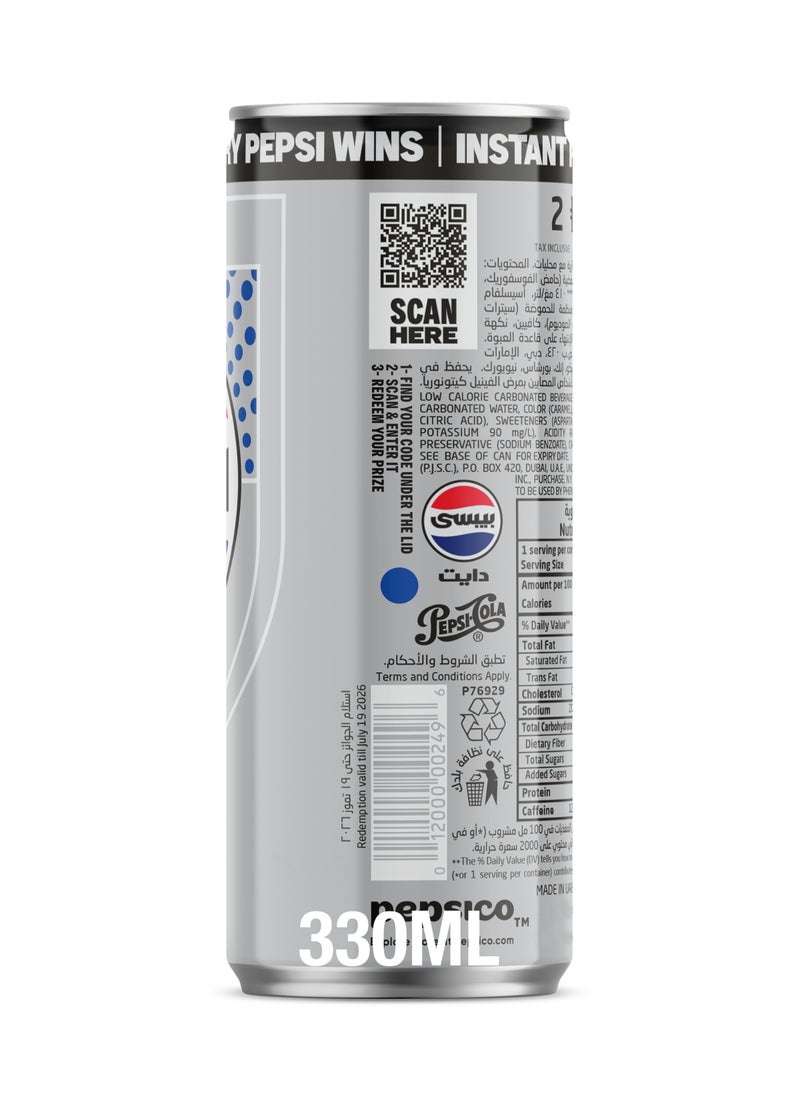 Pepsi Diet Carbonated Soft Drink Cans 330ml - Image 3