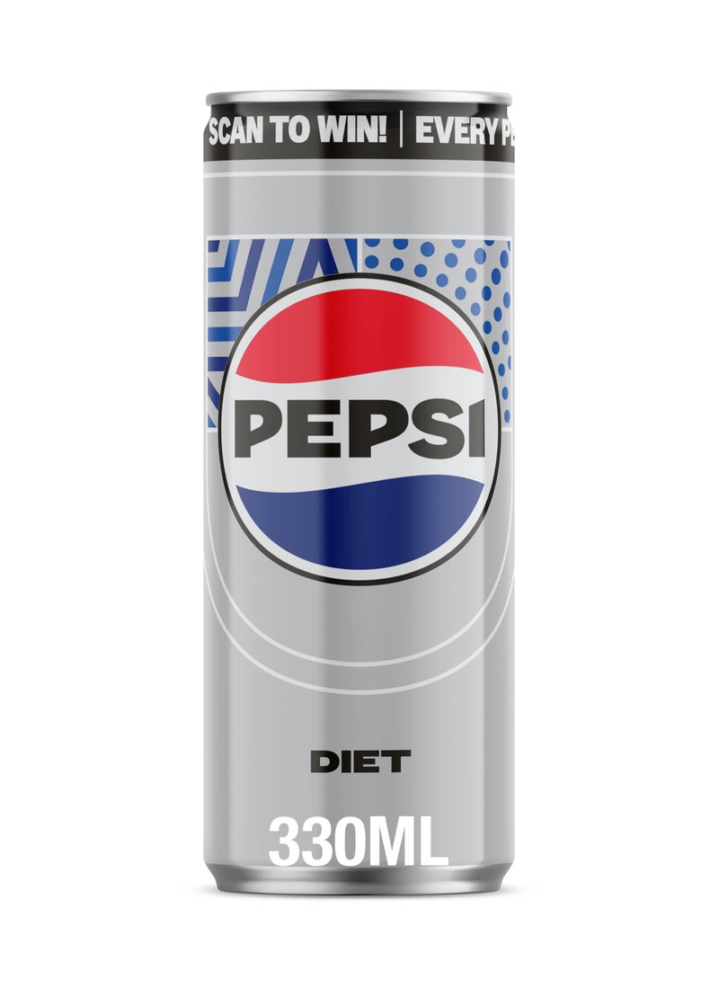 Pepsi Diet Carbonated Soft Drink Cans 330ml - Image 1