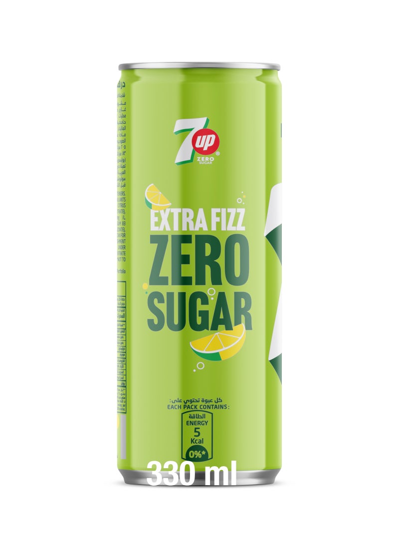 7up Zesty Lemon And Lime Flavor Zero Sugar Can 330ml - Image 2