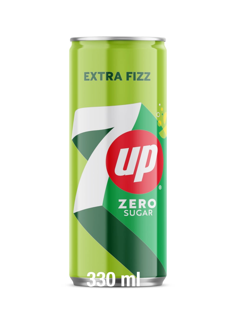 7up Zesty Lemon And Lime Flavor Zero Sugar Can 330ml - Image 1