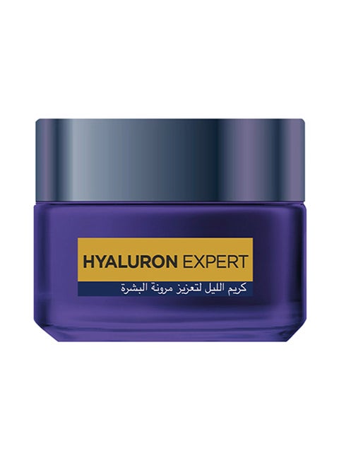 Hyaluron Expert Replumping Night Cream Mask with Micro Hyaluronic Acid – 24H Intense Hydration, 50ml Clear