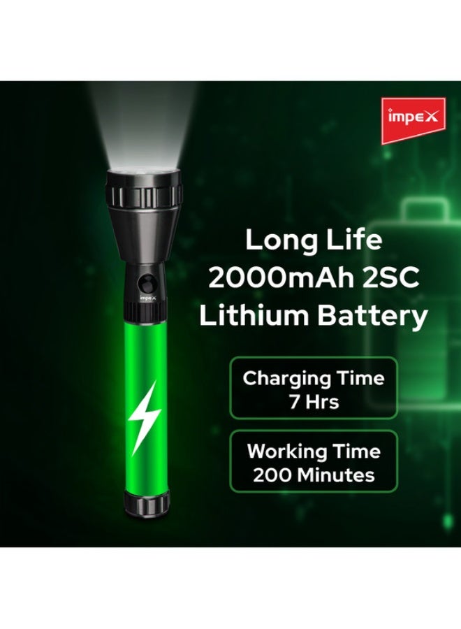 Impex 4-Piece Rechargeable LED Handheld Flashlight Torch Black 219mm  - Image 3