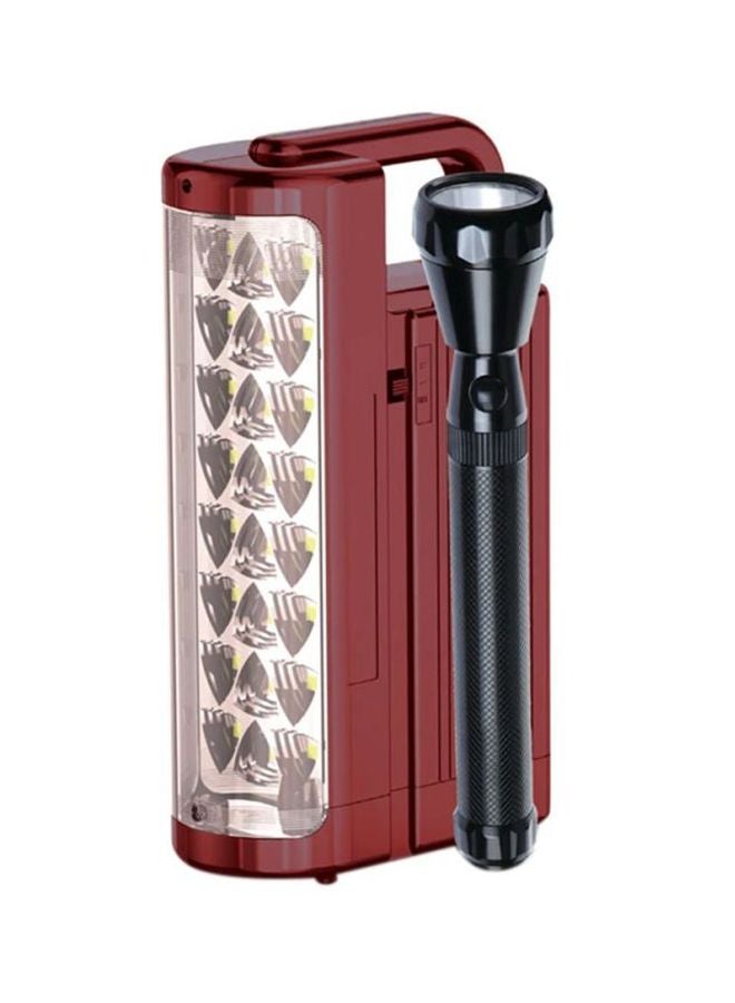 إمبكس طقم كشاف ومصباح يدوي بإضاءة LED وتصميم قابل للشحن ويحمل باليد للاستخدام أثناء الطوارئ متعدد الألوان Flash Light 22.6, Emergency Light 25.5سم - Image 1