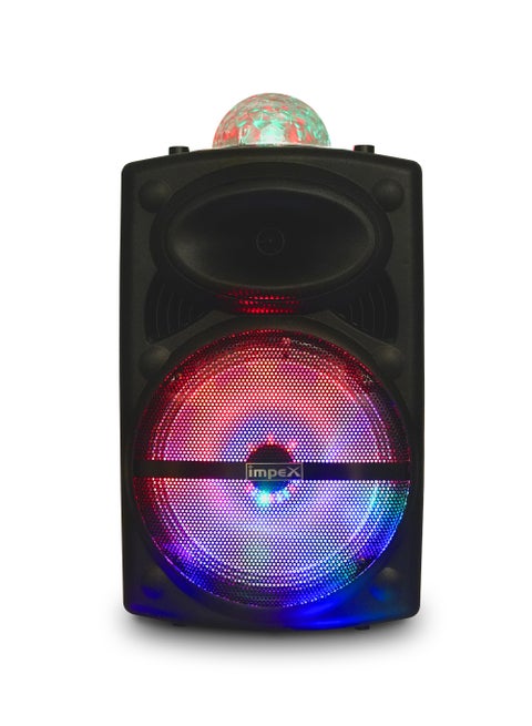 Portable Trolly Speaker With DJ Party System- 2300W (PMPO),12V Battery, 12" Speaker, USB, TF, AUX, FM Radio, Mic Input, Bluetooth Function, UHF MIC - High-Quality Sound Experience Black Black