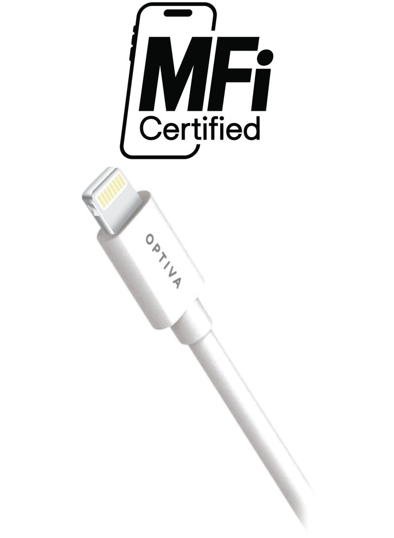 كابل شحن ومزامنة بيانات من لايتينج إلى USB-A أبيض