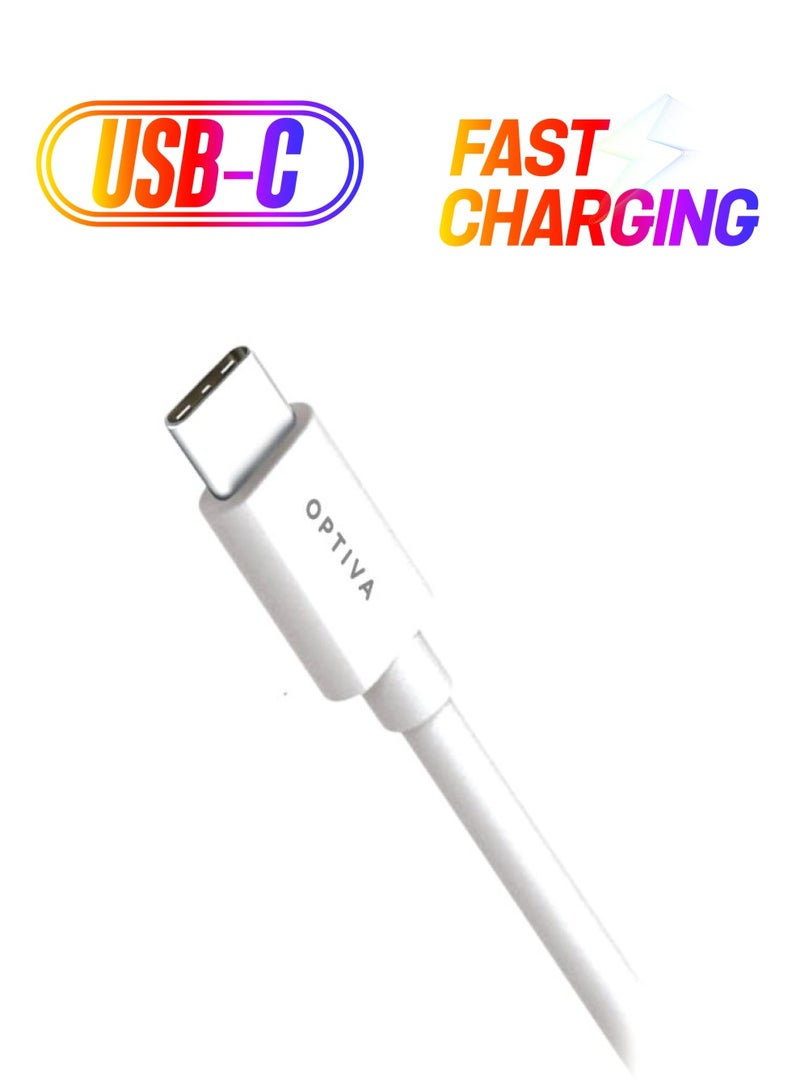 كابل شحن ونقل بيانات من Type-C إلى USB-A أبيض