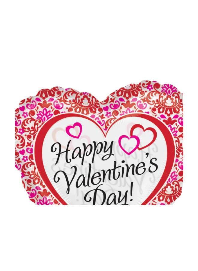 أناجرام بالون شفاف بنقشة دمشقية ومزين بطبعة "Happy Valentine's 's Day" 26بوصة - Image 2