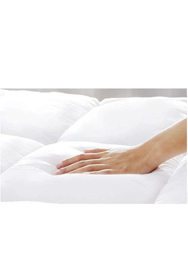 Cotton King Size Mattress Topper Cotton White 180x200cm  - Image 3