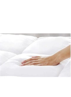 Generic Cotton Queen Size Mattress Topper Cotton White 160x200cm  - Image 3